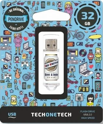 Pendrive 32GB Tech One Tech Beers &amp; Bytes San Midrive Cerveza USB 2.0