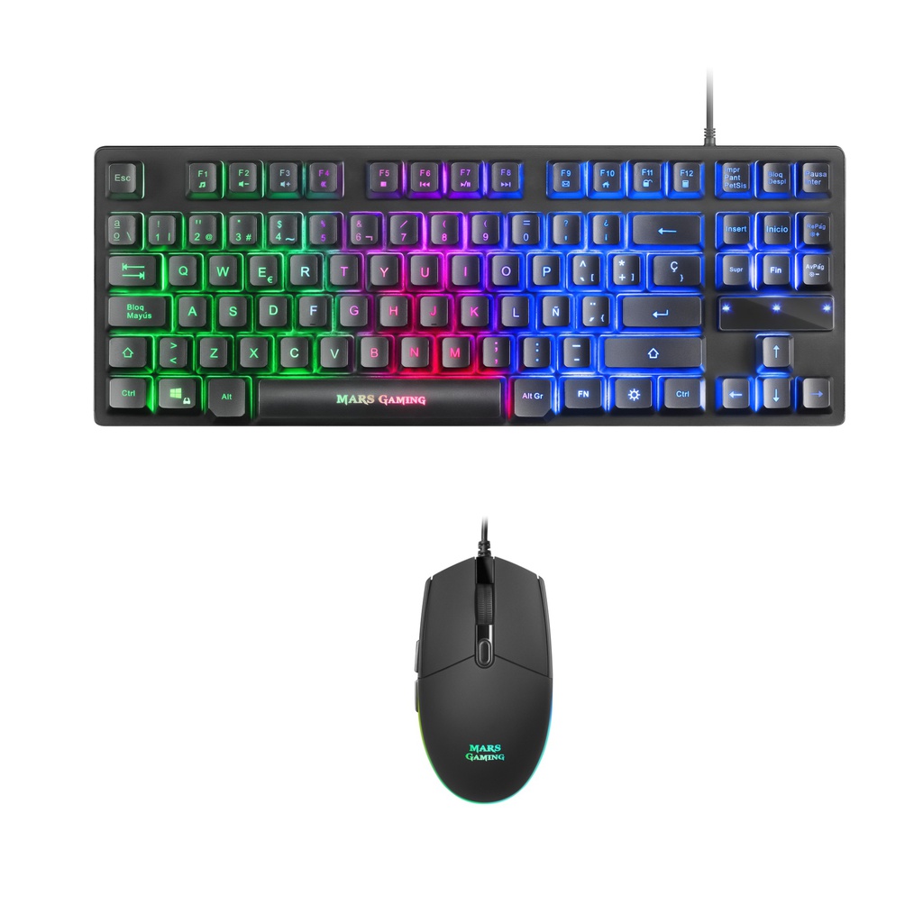 Pack Gaming Mars Gaming MCPTKLES/ Teclado + Ratón Óptico