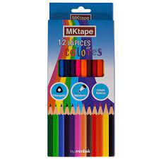 MKtape Pack de 12 Lapices Triangulares de Colores