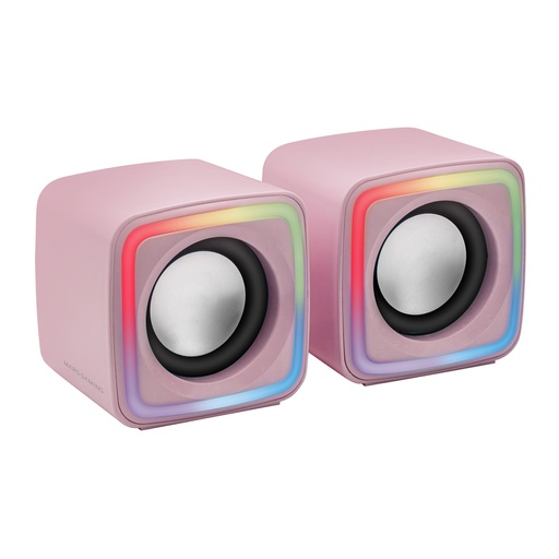 [TAC-ALT MSCUBE PK] Altavoces Mars Gaming MSCUBE/ 8W/ 2.0/ Rosas
