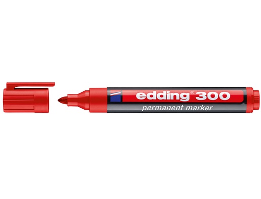 [300-02] Edding 300 Rotulador Permanente Color Rojo